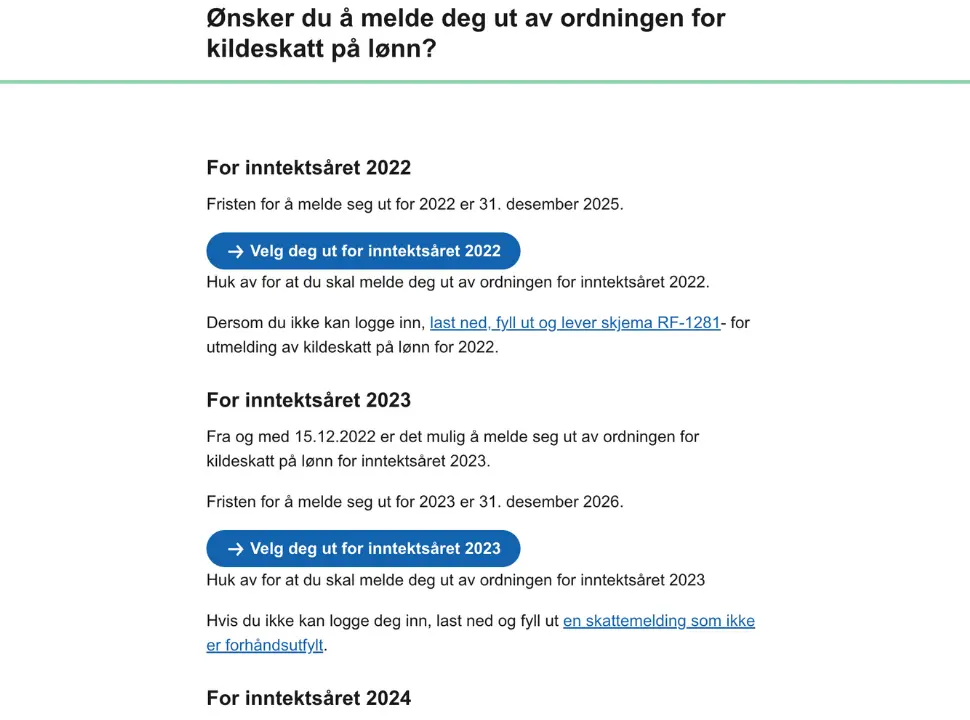 kildeskatt rezygnacja | NorEkspert
